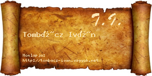 Tombácz Iván névjegykártya