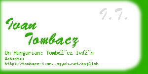 ivan tombacz business card